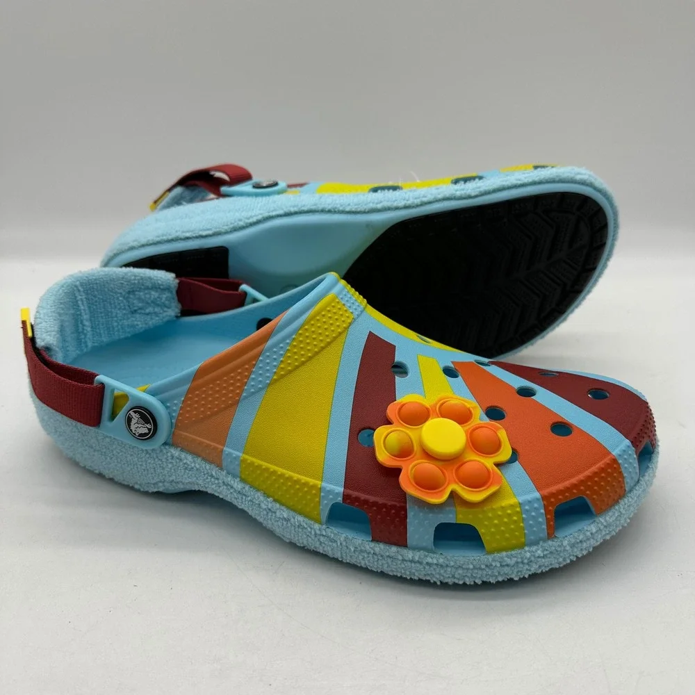 Crocs 208926-4LE Mens 12 Classic Adjustable Clog Zen Garden Terry‎ Cloth Shoes